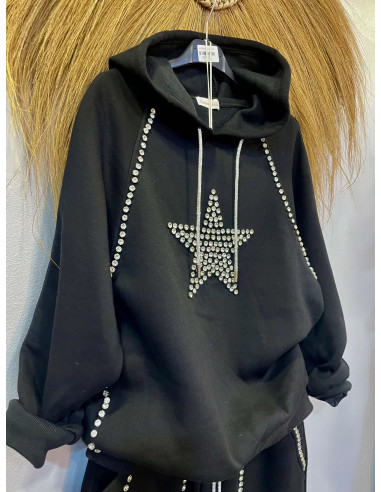 Sudadera Star Cristal Negra