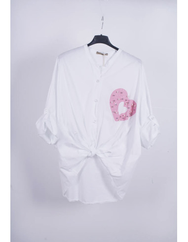 Camisa blanca Heart rose