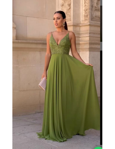 Vestido Zoe pistacho fiesta