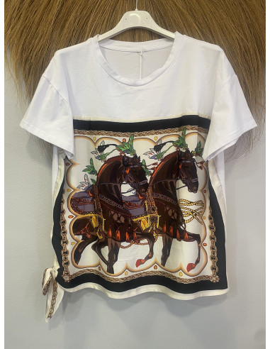 Camiseta caballos lazo