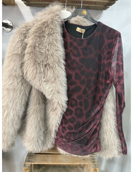 Camiseta tule print granate