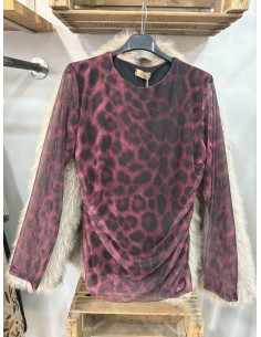 Camiseta tule print granate 2