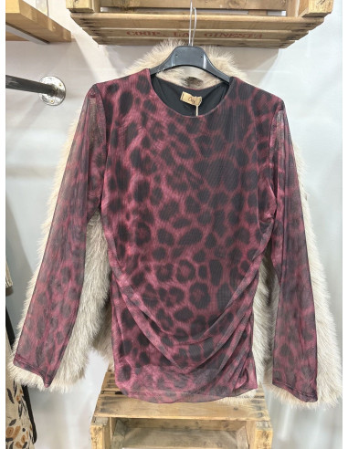 Camiseta tule print granate