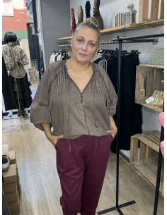 Camisa Flecos marron