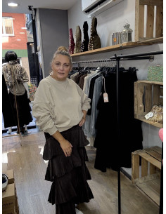 Sudadera brillo beige 2