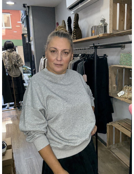 Sudadera brillo gris