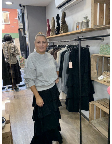 sudadera brillo gris