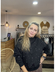 Sudadera brillo negra