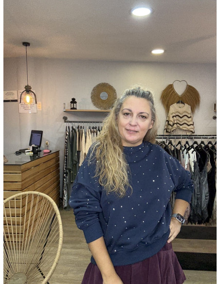 sudadera brillo azul