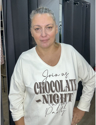 Camiseta chocolate cruda