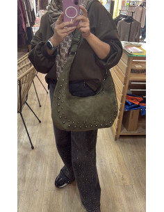 Bolso baguette tachas