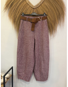 Pantalón espiga granate