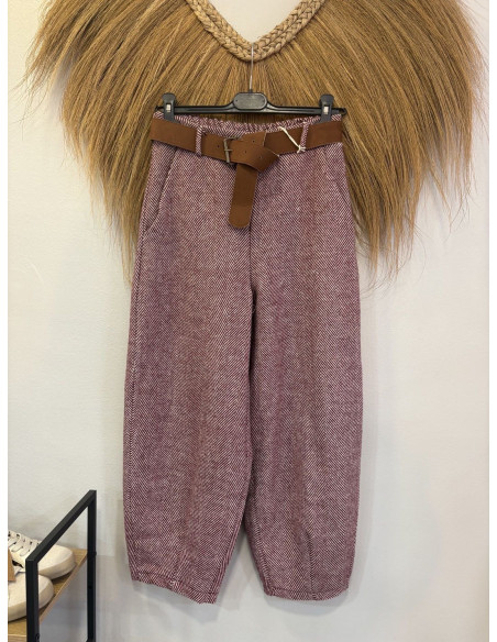 Pantalón espiga granate