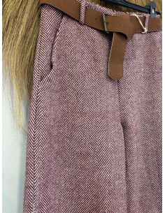 Pantalón espiga granate 2