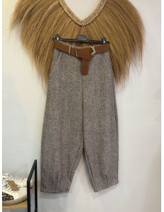 Pantalón espiga marrón