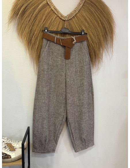 Pantalón espiga marrón